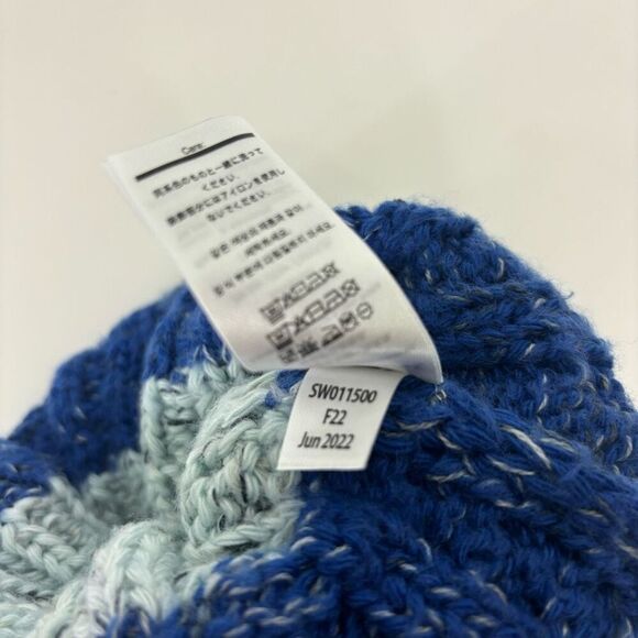 Smartwool Blue Colorblock Pom Pom Merino Wool Winter Hat Women's - Picture 6 of 6